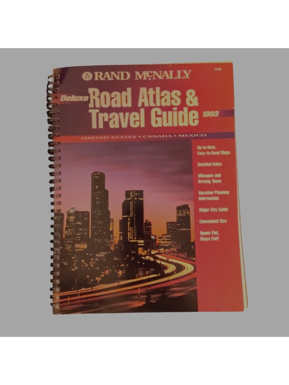 Rand McNally Deluxe Road Atlas Travel Guide Spiral 1993 Vintage US Canada Mexico